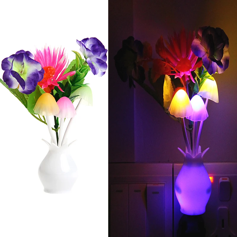 Сенсор ночник цветок лотоса светодиодный светильник США Plug романтический красочный декор дома