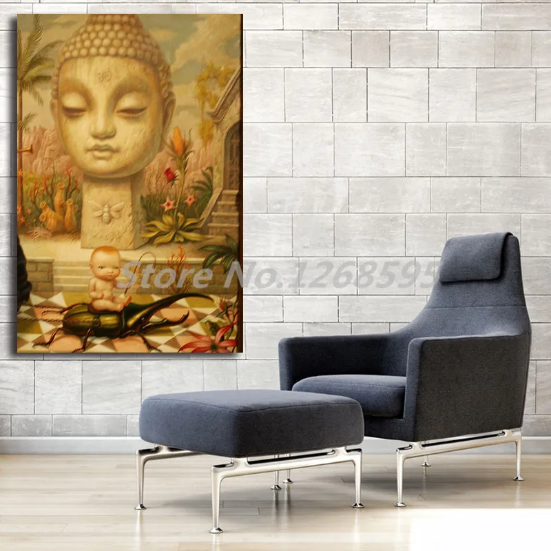 

Mark Ryden Buddha Wallpaper Wall Art Canvas Posters Prints Painting Wall Pictures For Kitchen Living RBedroom Home Decor Artwork