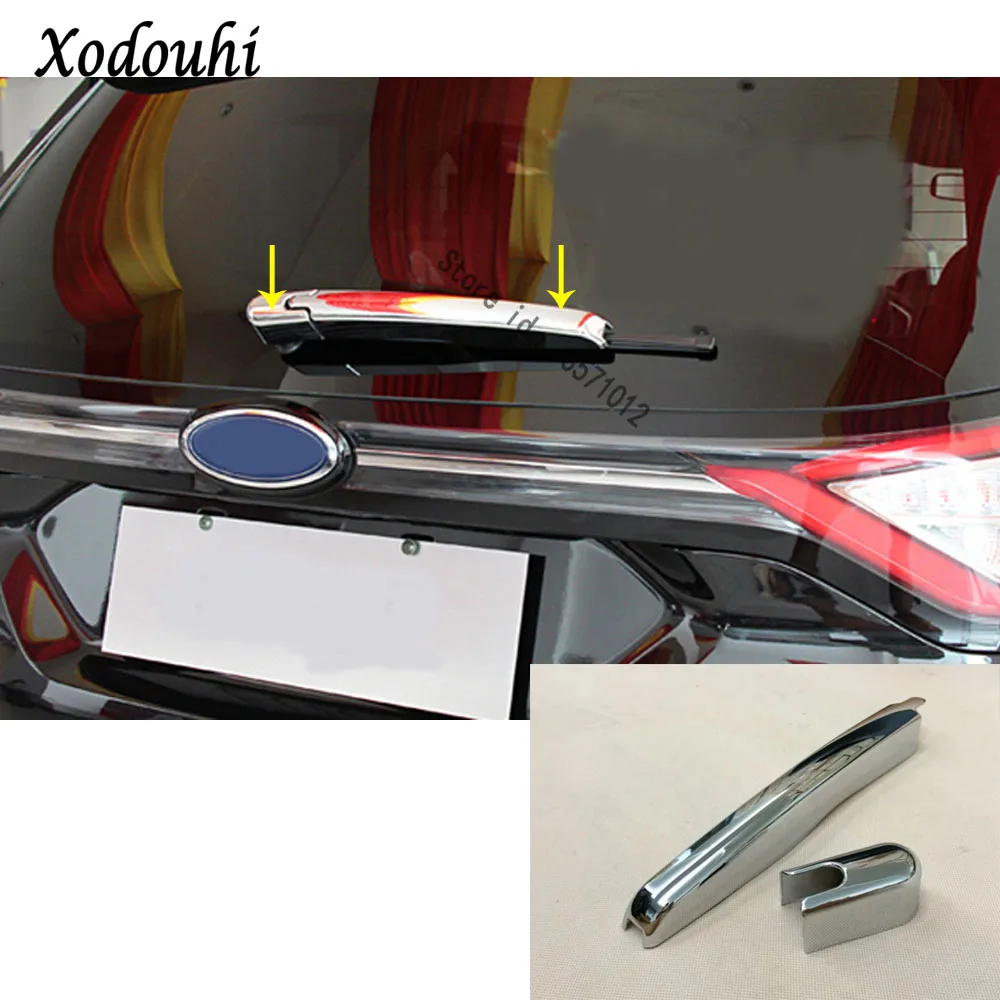 

For Ford EDGE 2015 2016 2017 car detector styling ABS chrome rear back glass wiper nozzle cover frame trim tail window 1pcs