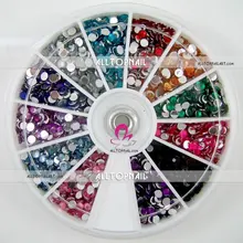 По dhl-144000pcs 12 цветов Дизайн ногтей Стразы 3 мм граненый круглый Профессиональный 3D Дизайн ногтей украшения 60 колеса