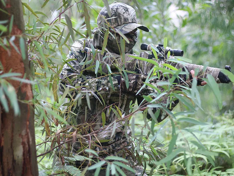 Bionic Ghillie Suits Jungle Camouflage Clothing Tactical Sniper Unisex Elastic Breathable Hunting Clothes Summer Fishing