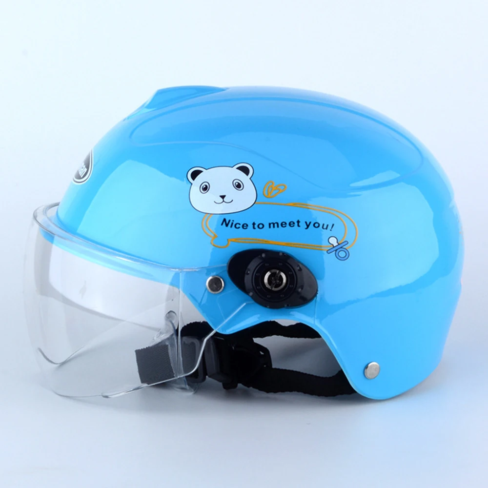 Мотоциклетный шлем Кафе Racer Capacetes Мото шлем мотоциклетный полный шлем Casco мото мультяшный шлем для детей - Цвет: 530-Blue