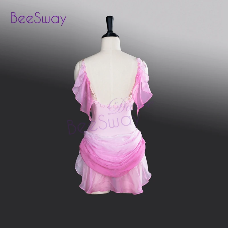 Розовый Профессиональный балета длинные юбки Танцы платье светло-фиолетовый шифоновая балетная сценический костюм для Для женщин наряд