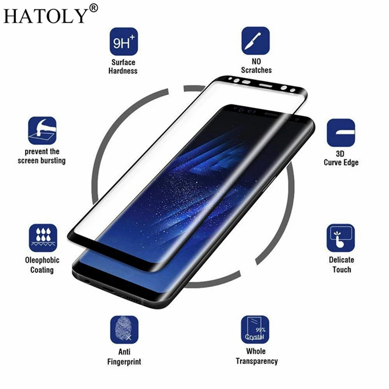 1 шт. 3D закаленное стекло с закругленными краями для samsung Galaxy S9 защита экрана