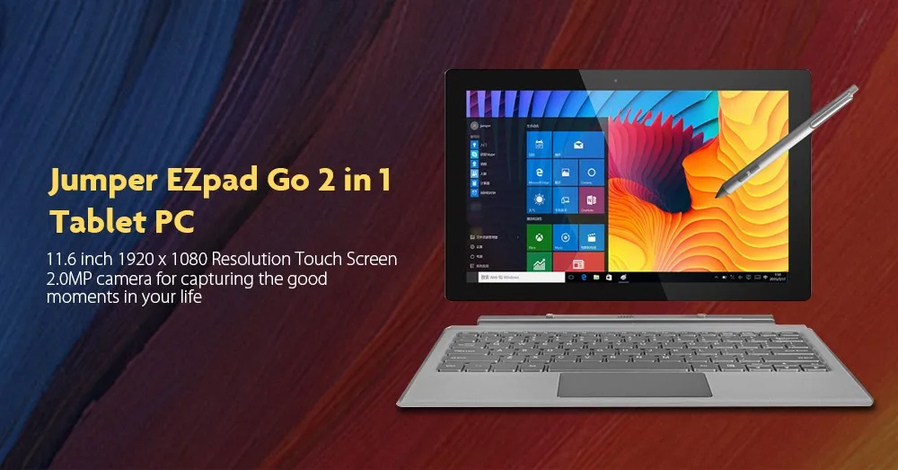 Discount Jumper EZpad Go 2 In 1 Tablet PC 11.6" IPS Display Windows Tablet with Keypad and Pen Intel Apollo Lake N3450 4GB 128GB Tablet 0