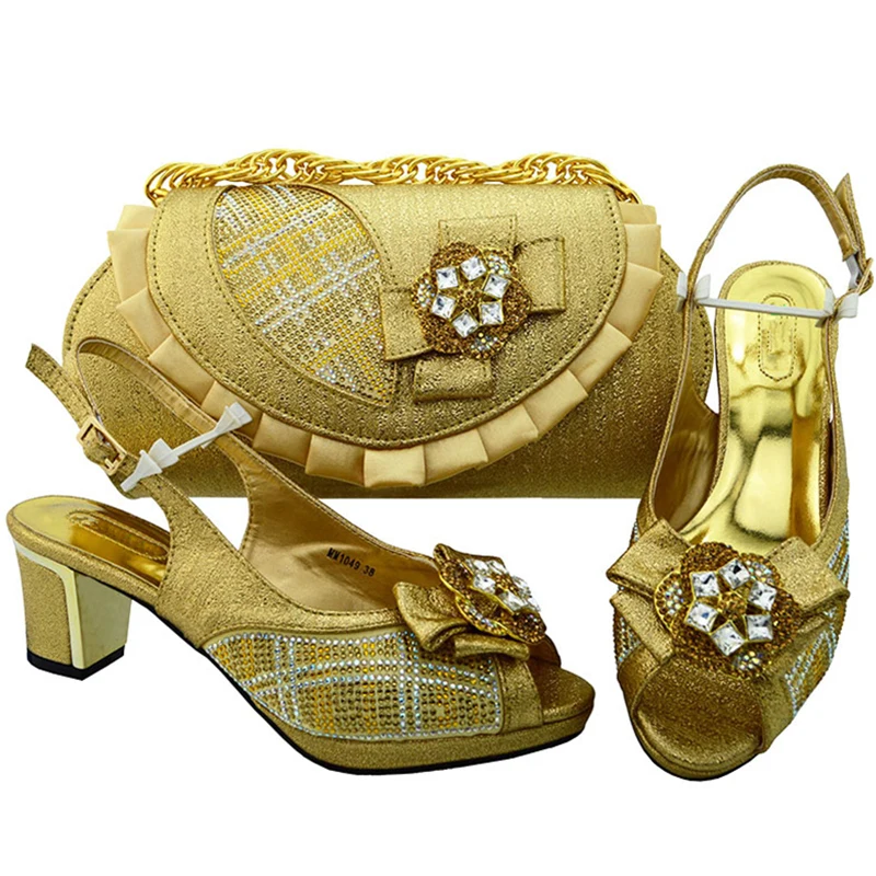 Gold Italian Shoe Bag Set Italian Shoes and Bags To Match Shoes with