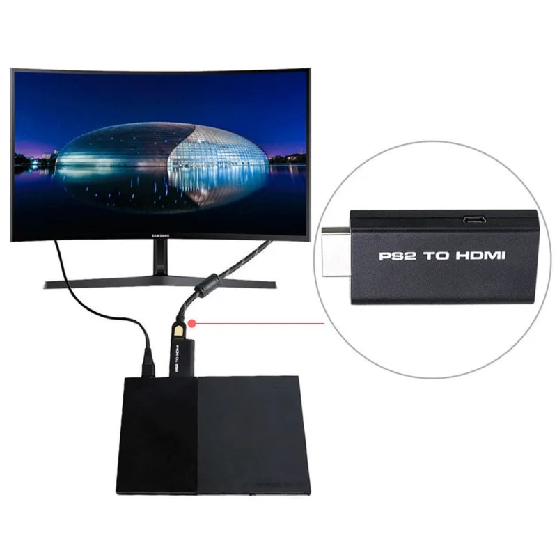 Cable Converter PS2 to HDMI Audio Composite AV PlayStation 2 HD Adapter | Электроника