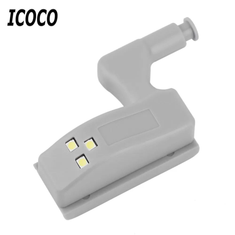 ICOCO 1pcs Mini Size Kitchen Bedroom Cabinet Cupboard Closet Wardrobe Inner Hinge LED Sensor Light Lamp