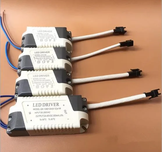 100 шт./лот Светодиодный драйвер 1 3 Вт AC85 265V DC 300mA осветительный трансформатор для