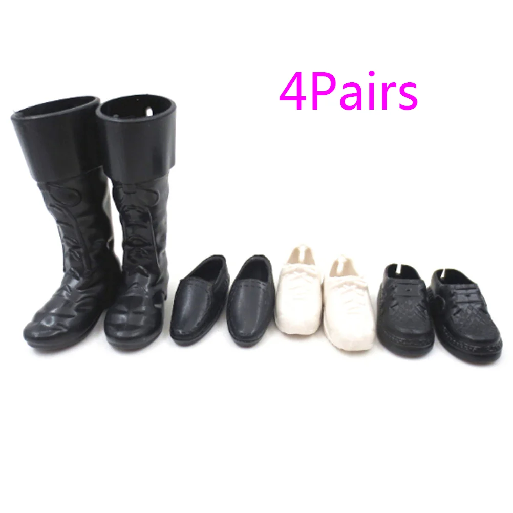 

4 Pairs Clothes Accessories Dress Up For Friend Dolls Cusp Shoes Sneakers Knee High Boots For Boyfriend Ken