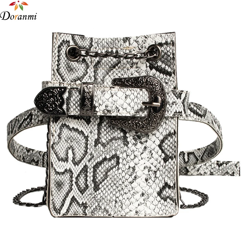 DORANMI змеиная поясная сумка для женщин 2019 через плечо поясная сумка кожаная поясная сумка Роскошные брендовые дизайнерские Nerka поясная