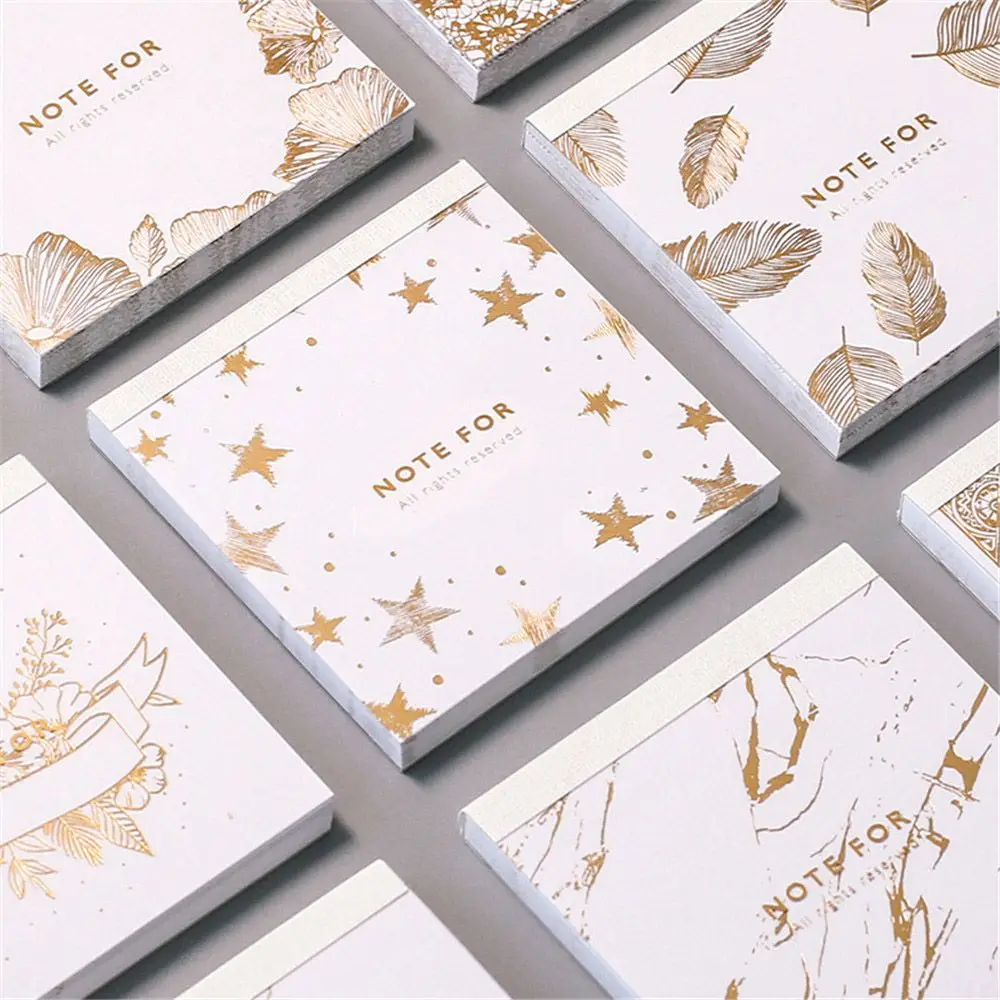 

30 Sheets Gilding Memo Pad Paper Sticker Notepad Kawaii Sticky Notes Scrapbooking Stickers Message Writing Note Office Supplies
