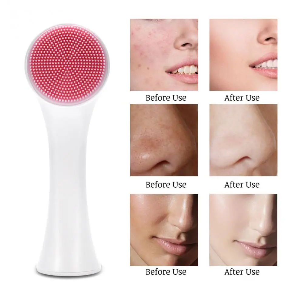 Manual Facial Cleansing Brush, 2in1 Skin Care Face Brush, Silicone