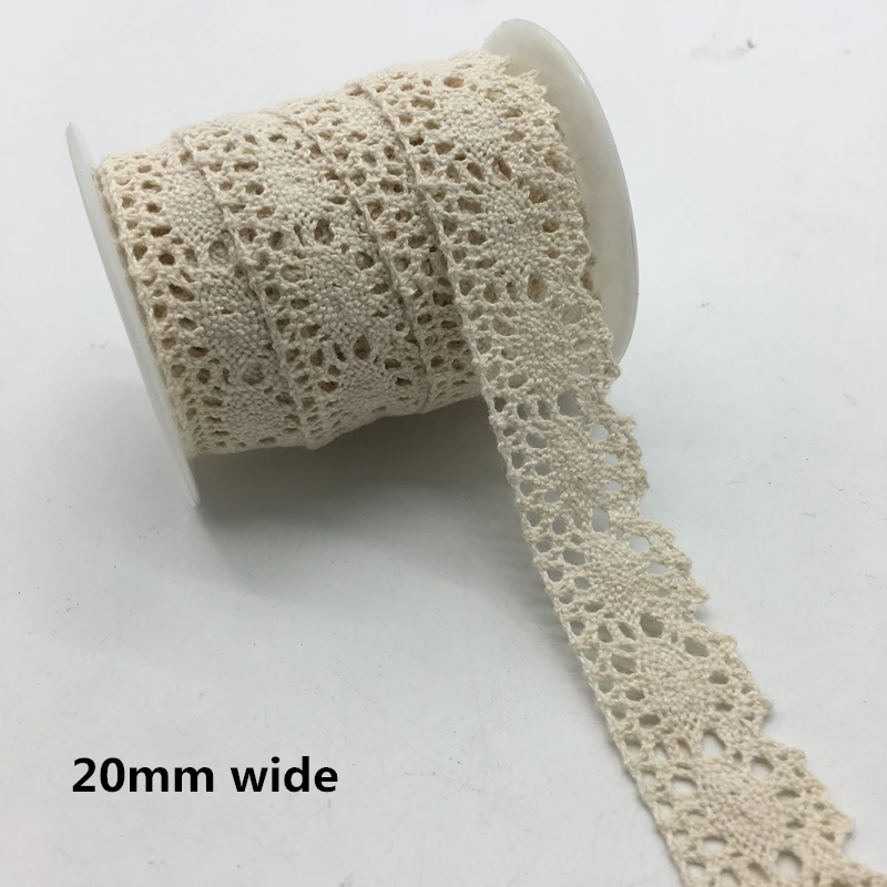 2 Yards/lot 20mm Wide Apparel Sewing Fabric Trim Cotton Crocheted Lace Ribbon Handmade Accessories #FF17 | Дом и сад