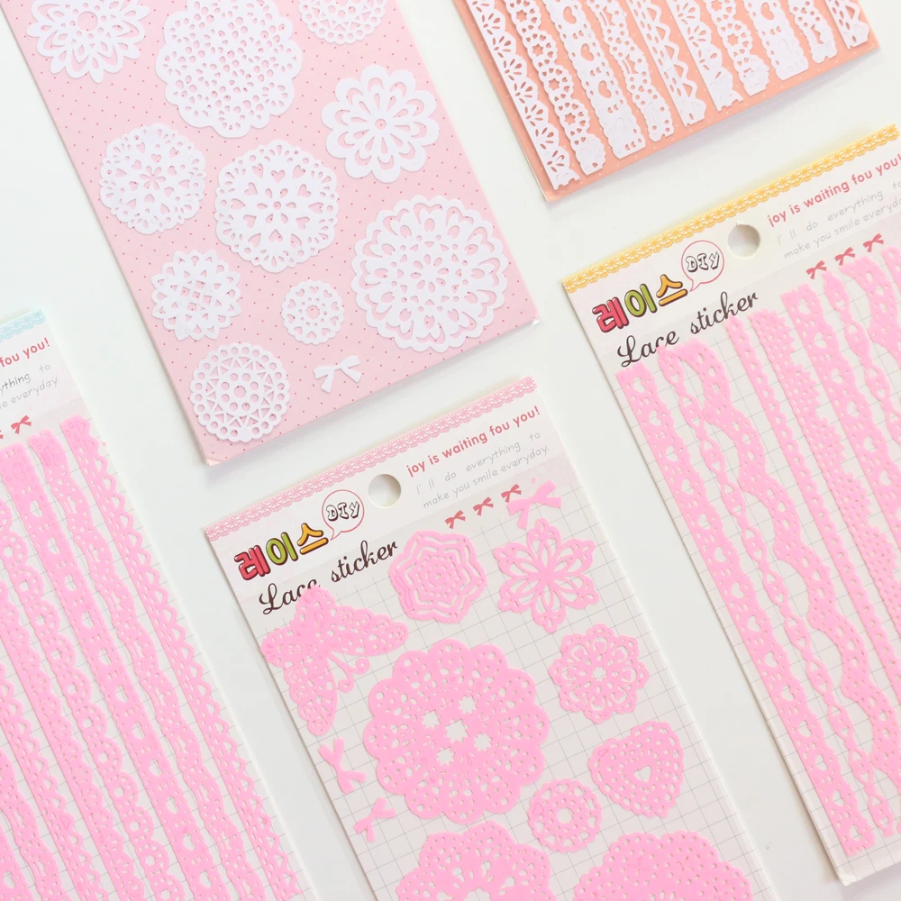 

Domikee original candy lace decorative sticker for diary planner notebooks,cute school student stickers for handmade work