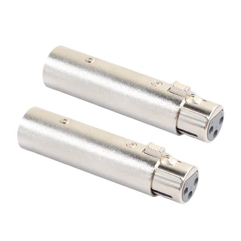 

2pcs XLR 3 Pin Female Socket To XLR male plug Mic microphone Adapter Converter male to female phase reverse adapter