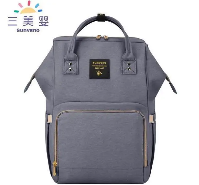 SUNVENO сумка для подгузников для мам Большая вместительная сумка для детских подгузников дизайнерская сумка для кормления модный рюкзак для путешествий сумка для ухода за ребенком для мам и детей - Цвет: gray