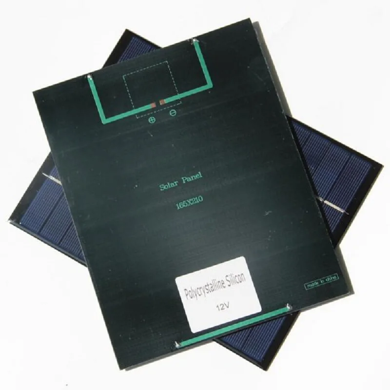 

Solar Panel 5.2W 12V Solar Cell Polycrystalline DIY Panel Solar Power Battery System Charger 165x210x3 mm black