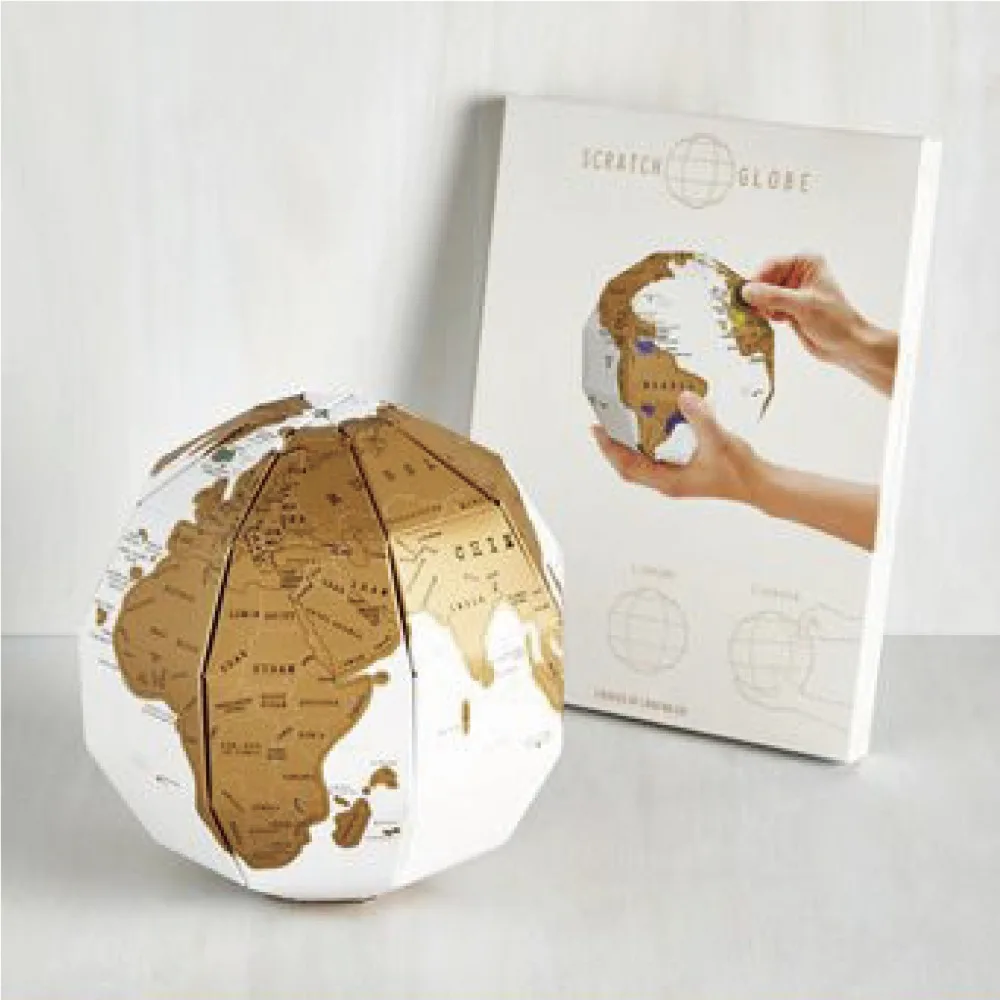 New DIY Creative 3D Scratch Map Globe Assembly Stereo World Map