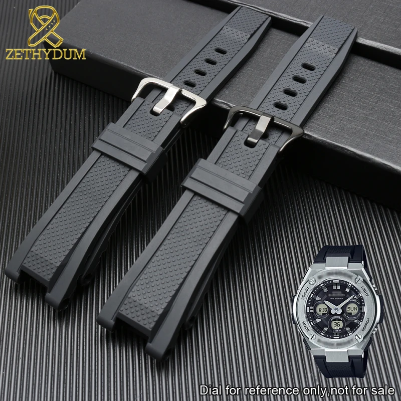 Силиконовый резиновый браслет для casio GST-W110/S130/B100/S100G, ремешок для часов высокого качества, мужские спортивные наручные часы