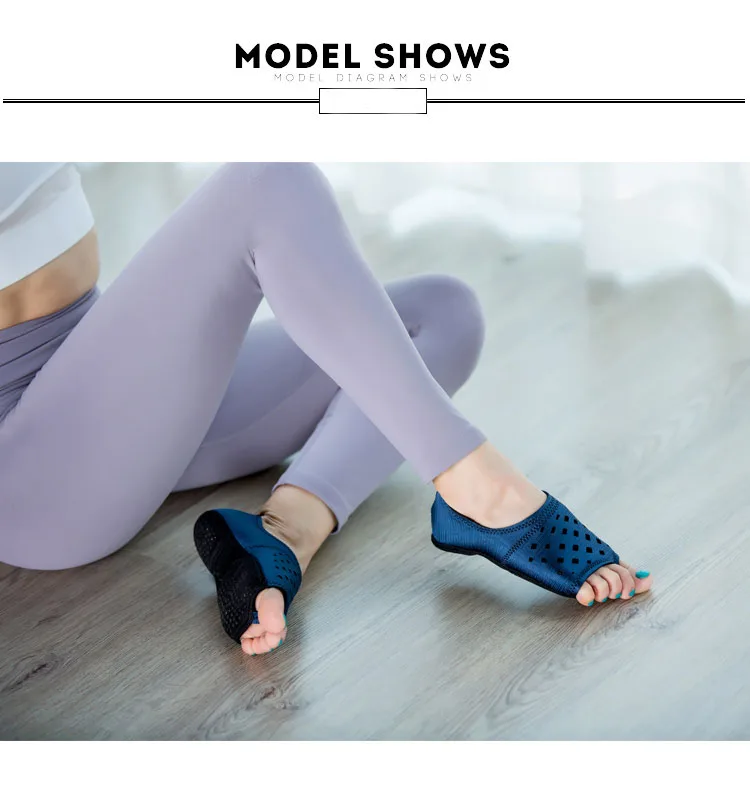 Женские нескользящие носки для йоги, дышащие носки для пилатеса, спортивные носки для тренировки, домашние носки для Йога, серые, синие M25