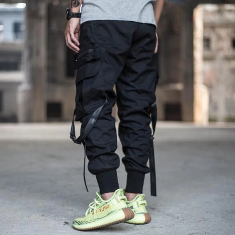 Мужские шаровары с несколькими карманами, мужские уличные панковские брюки-карго в стиле хип-хоп, повседневные брюки для бега