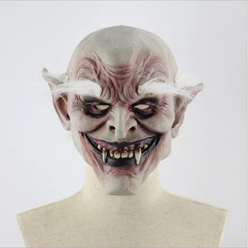 

Scary Latex Halloween Mask White-browed Old Demon Cosplay Full Face Horror Masquerade Adult Funny Ghost Headgear Party Props