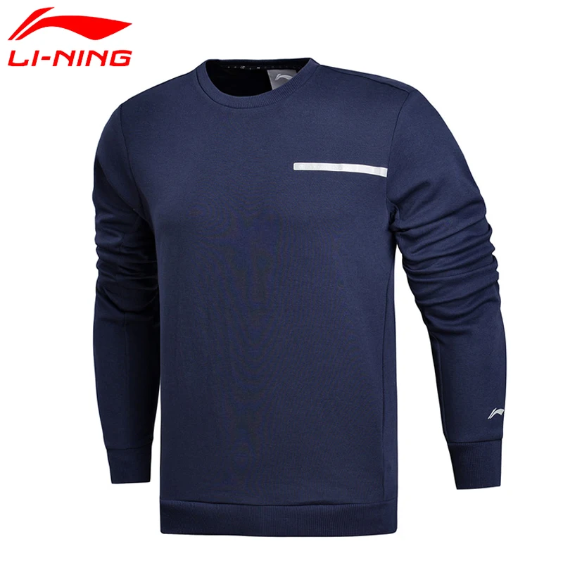 Li-Ning 2018new Men Training Series Sweater 70% Cotton 30% Polyester Comfort Regular Fit LiNing Sports Tops AWDM607 CONF17