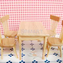 5 шт. обеденный стул для столовой Модель Набор 1:12 кукольный домик Миниатюрный Мебель Деревянный