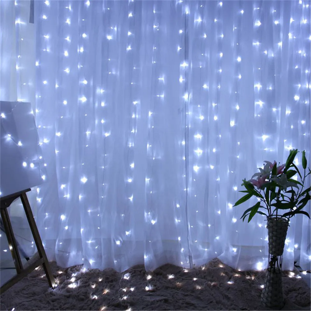 3X3M 300 Led Curtain Icicle Fairy Light String Garland 8 Mode Outdoor Window Christmas Wedding Party Background Light 3X3M 300 Led Curtain Icicle Fairy Light String Garland 8 Mode Outdoor Window Christmas Wedding Party Background Light
