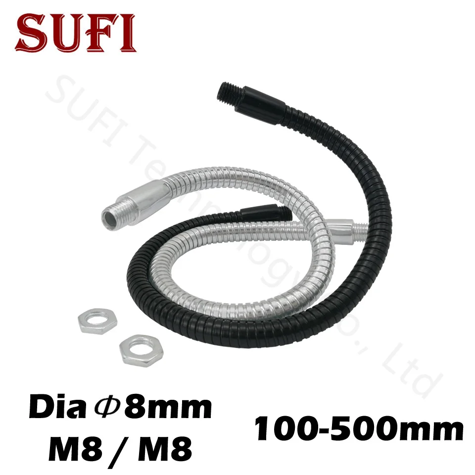 2pcs Led Table Hose Dia 8mm M8 Chrome Black Gooseneck Clip Lamp Led Table Hose Dia 8mm M8 Chrome