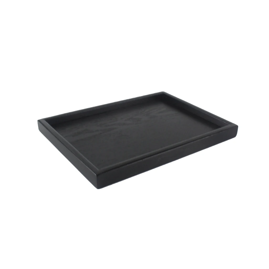 Wood Vintage Japanese Wood Serving Tray SPA Tea Food Dinner Black Dish Plate Tea Trays Teaware