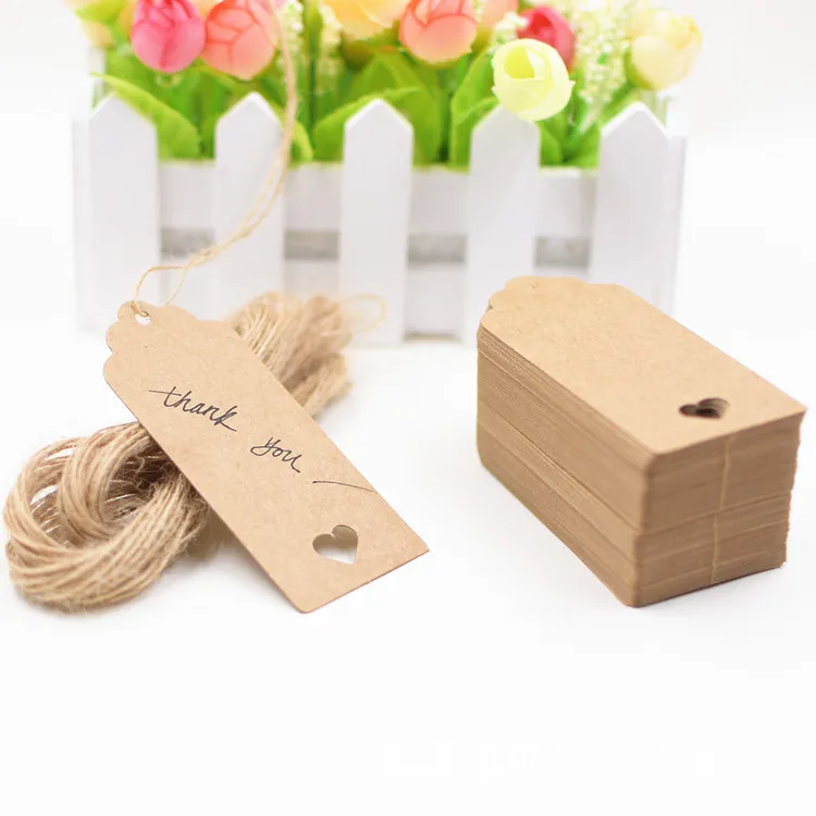 50pcs New 9x4cm Kraft Paper Hollow out Love Rectangle Packaging Hang Tags Wedding/Birthday Party Candy Boxes Price Labels | Дом и сад