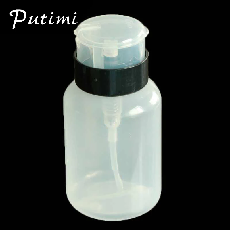 

Putimi 210ml Empty Bottle Pump Dispenser Remover Nail Polish Alcohol Removing Cleaner Nail UV Gel Design Nail Art Manicure