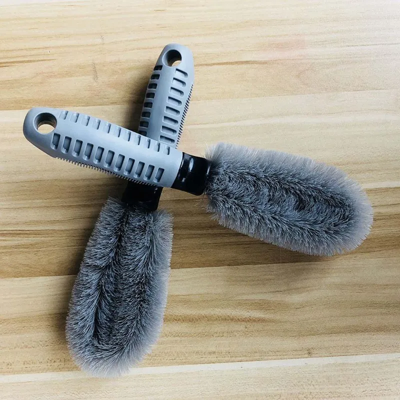 

Car Accessories Wheel Brush Gray Car Styling Wash Soft Rubber Grip Cheap Brush Car Cleaning Supplies Car Wash Brush