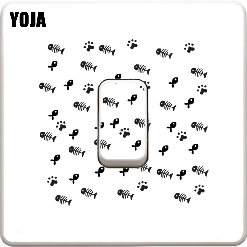 YOJA Cartoon Funny Animal Fish Switch Sticker PVC Wall Decal Living Room Bedroom Decor 11SS0121 | Дом и сад