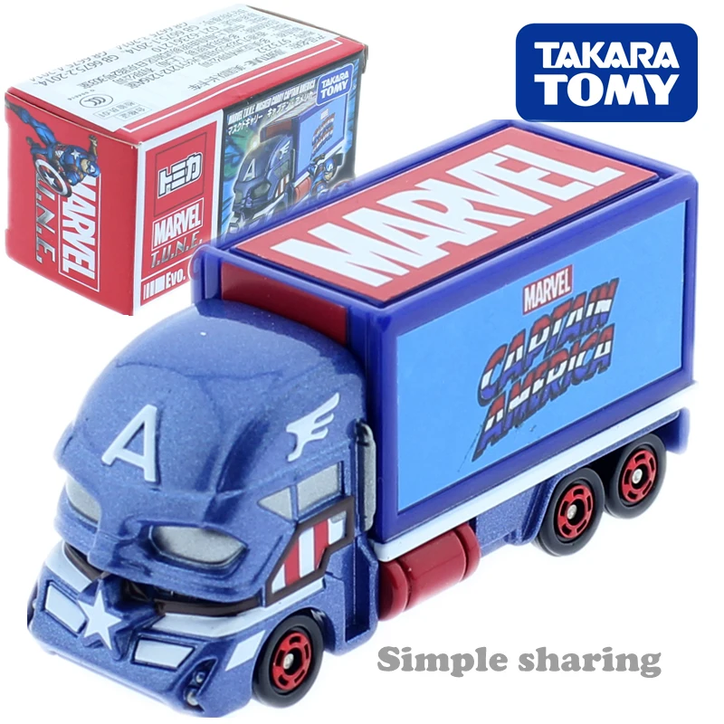 TAKARA TOMY Tomica с героями комиксов Марвел мелодия Evo 6 0 Мстители грузовик
