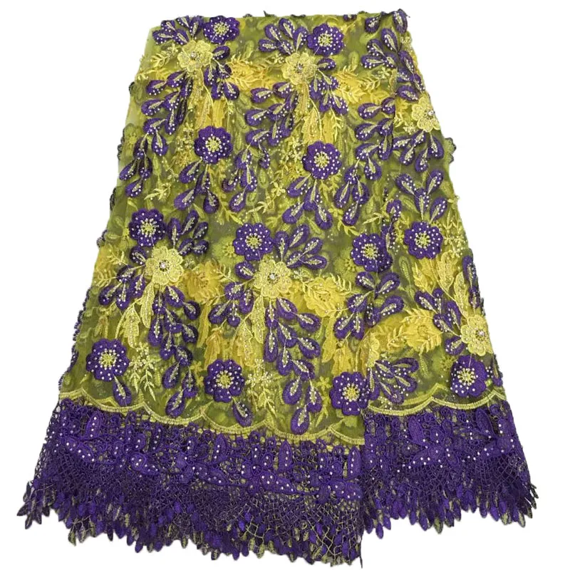 

New Arrival Nigerian Guipure Cord Lace Fabrics High Quality 2018 African Cord Lace fabric Water Soluble Laces for Party 1128- 1