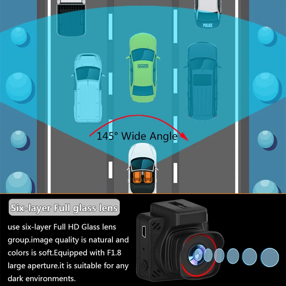 Tanie RDVR magnetyczna kamera na deskę rozdzielczą 1.5 \