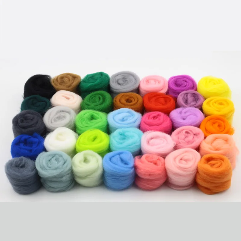 

36/50 Colors Wool Fibre Roving 3g/bag 2017 Rushed Wool Roving For Needle Felting Hand Spinning Diy Doll Needlework Poke