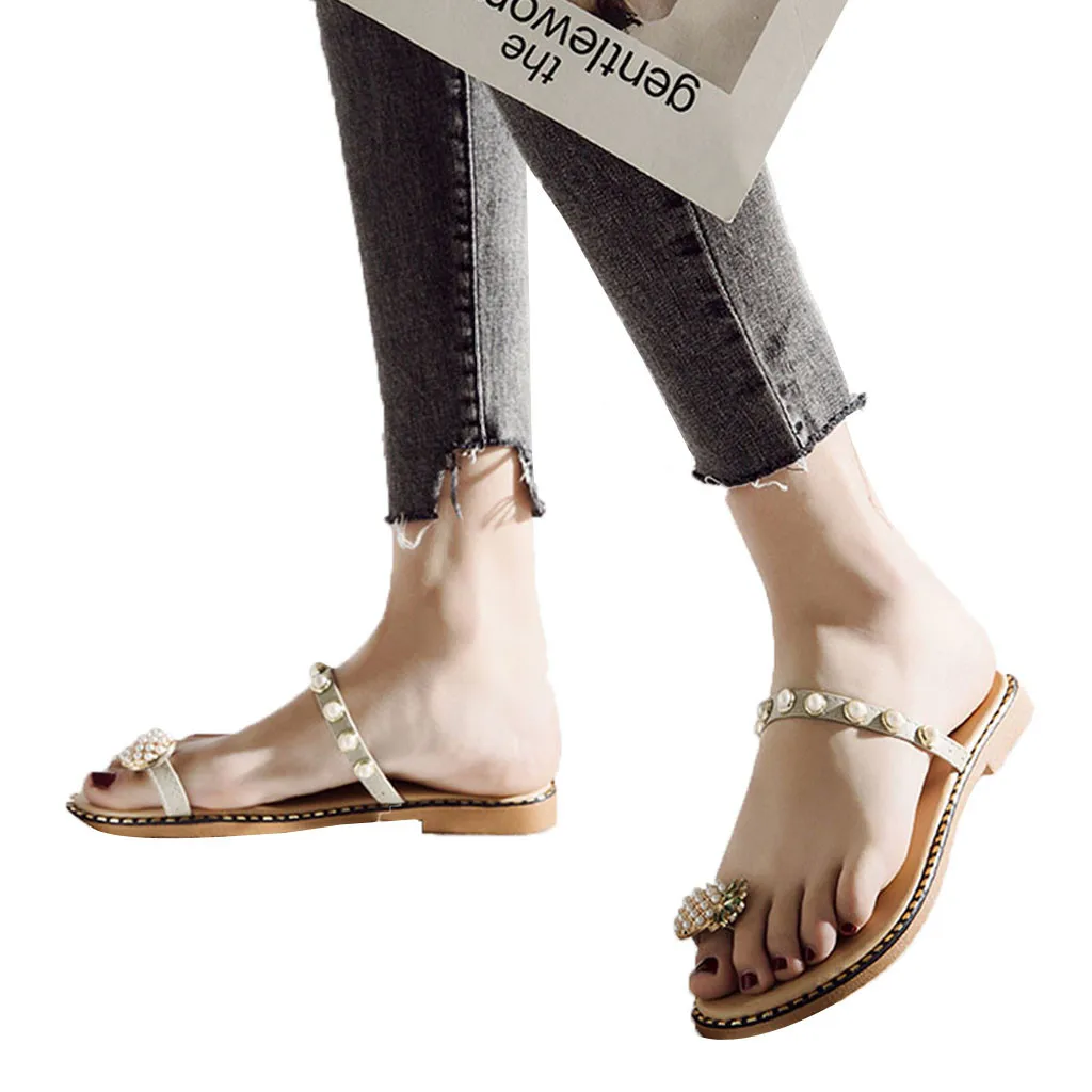 

SAGACE Fashion Ladies Flat with Slipper Women' Flat-Bottom Slippers Clip Toe Fashion Students Summer Beach Shoes 2019