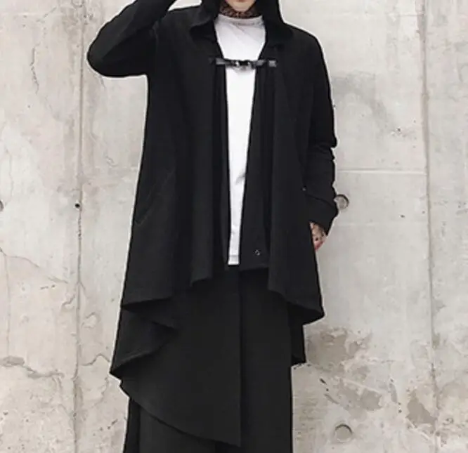 

Free size/ Hot 2019 Spring Men's New Fashion Personality Hair Stylist Asymmetrical Cardigan Jacket