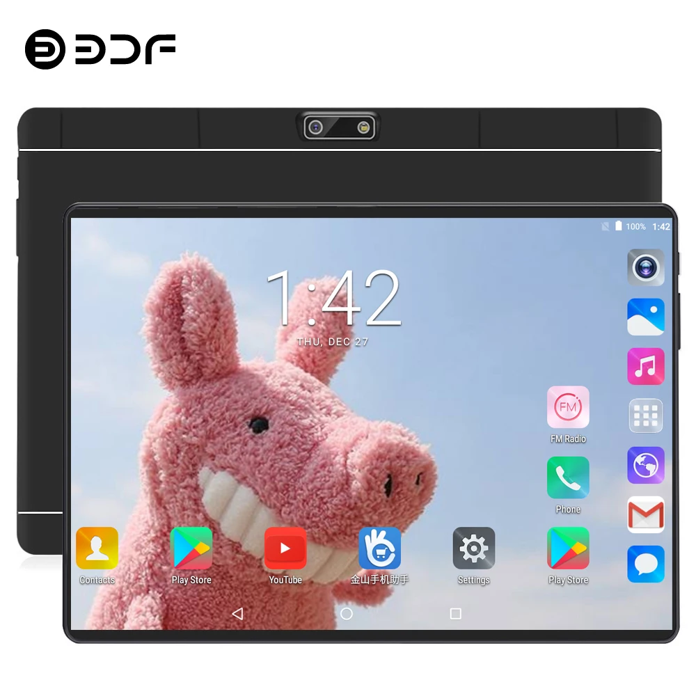 BDF 10 дюймов 4G LTE телефонный звонок планшет Android 7,0 Восьмиядерный 4G+ 64G планшеты Pc Встроенная двойная sim-карта ноутбук WiFi Bluetooth FM Tab