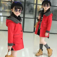 Kids Clothes Suede Coat For Girls Autumn Hooded Long Coats Girls Outerwear Inside With Velvet Girls Clothing3-12Y 4