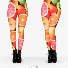 Забавные леггинсы с изображением фруктов классические Джокер длинные узкие штаны Новые полиэстер 3D цитрусовые печатные женские леггинсы для девочек
