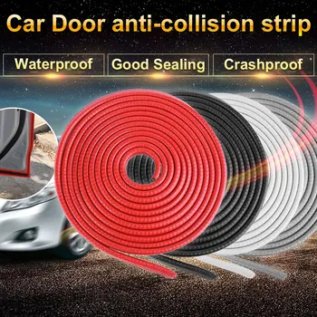 

5M Universal Car Door Anti Collision Strip with Steel Disc Bumper Trim Edge Scratch Protector Strip Sealing Guard Decora Styling