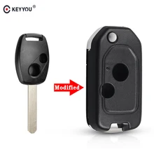 KEYYOU Modified Remote 2/3/4 Button Flip Car Key Shell Case For Honda Accord Civic CRV Pilot 2007 2008 2009 2010 2011 2012 2013