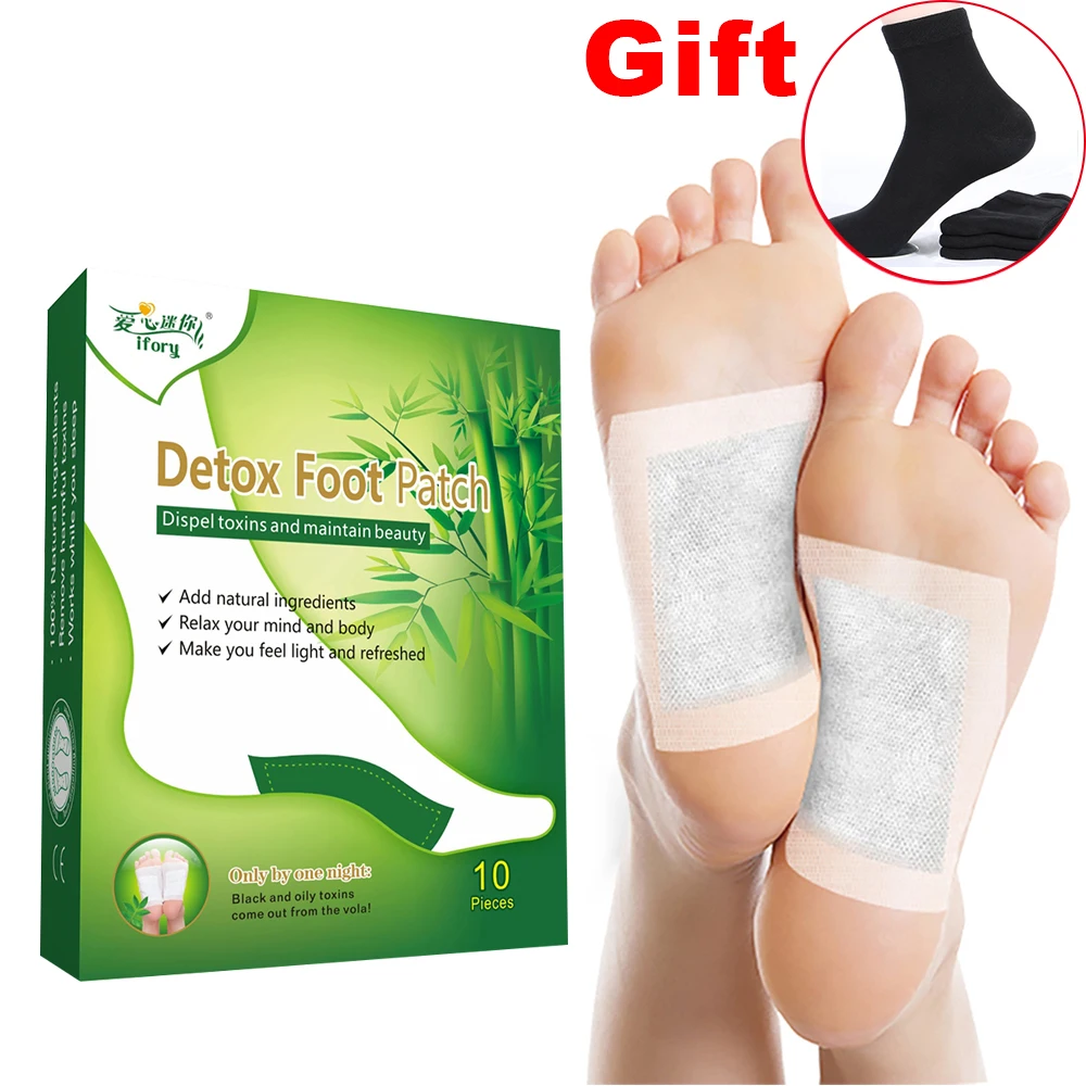 Kopen Ifory Merk 10 stuks doos Afslanken Detox Voet Patch Absorberen Gifstoffen uit Body Houden Health amp; Beauty Lijmen Bamboe Azijn Pads