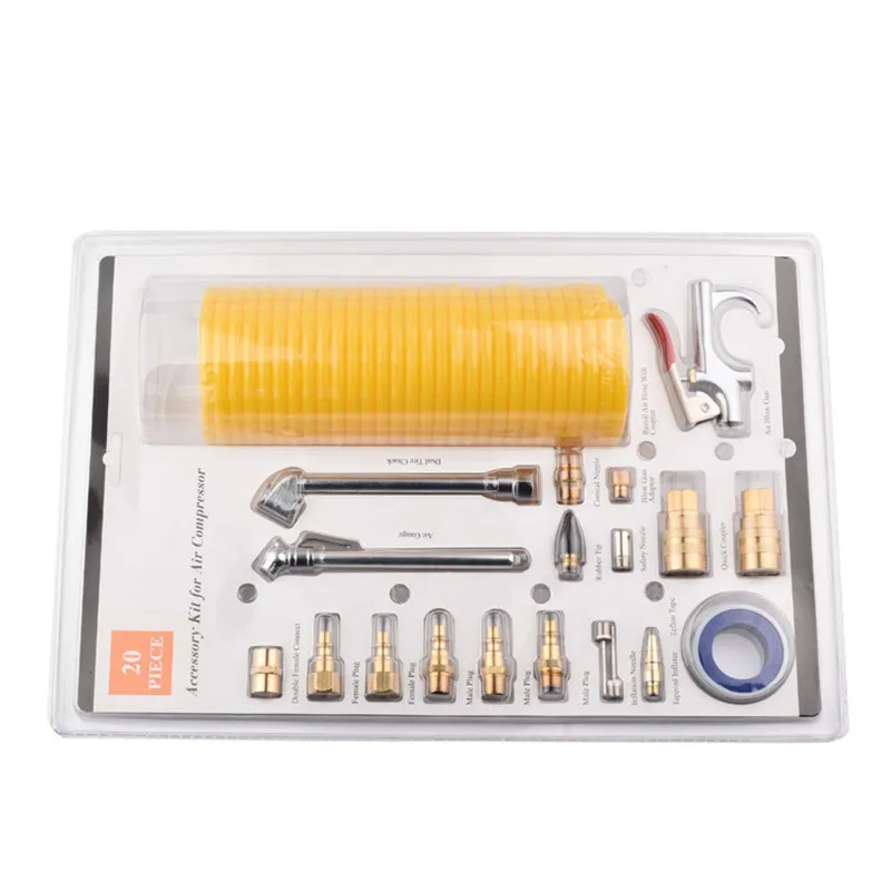 

High Quality A Set Of 20 Piece Full Copper and Iron Blowing Dust Accessory Kit For Compressor Air Tool Contain Chemical
