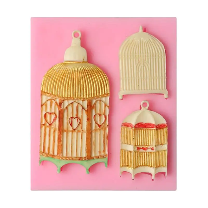 

Bird Cages Cake Mold 3 Cavity Silicone Mold Fondant Mould Cake Decorating Tools Chocolate Gumpaste Molds Sugarcraft Moulds